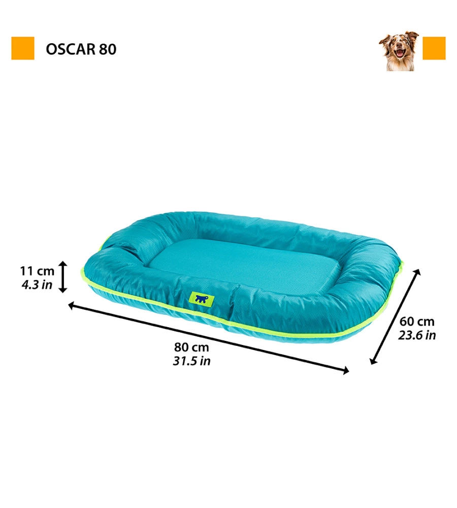 Cuscino per cani 'oscar 80' azzurro, 80x60x11 cm - ferplast