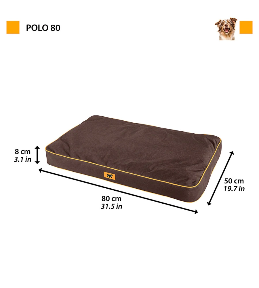 Cuscino 'polo 80' marrone, 80x50x8 cm - ferplast