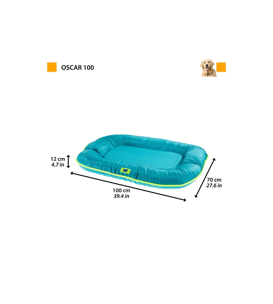 Cuscino per cani 'oscar 100' azzurro, 100x70x12 cm - ferplast