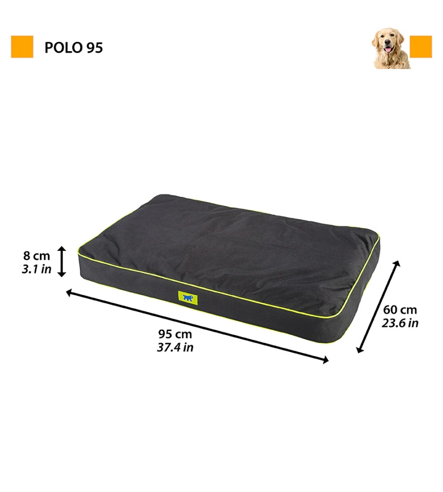 Cuscino 'polo 95' nero, 95x60x8 cm - ferplast