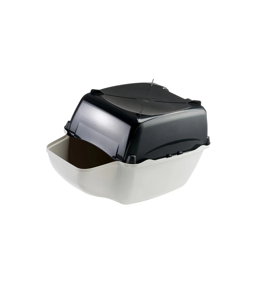 Lettiera toilette gatto per esterno chiusa ferplast "cosmic outdoor" grigio e nero 43,5x73,5x41 cm