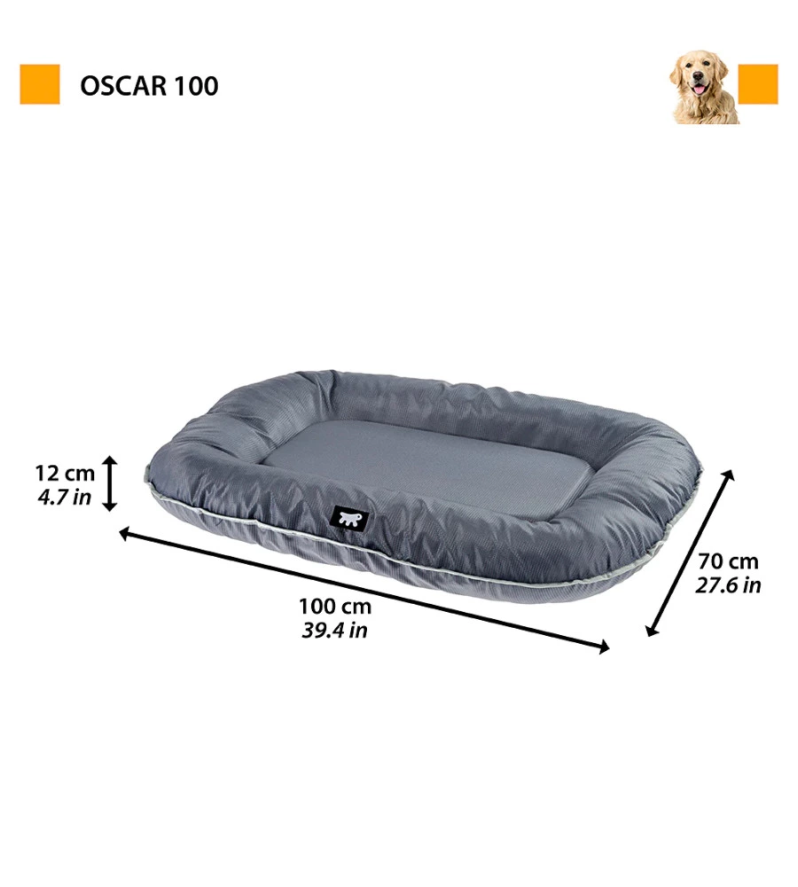 Cuscino per cani 'oscar 100' grigio, 100x70x12 cm - ferplast