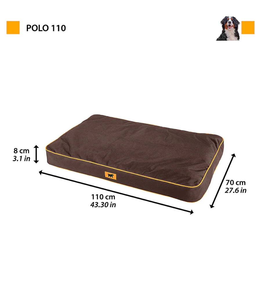 Cuscino 'polo 110' marrone, 110x70x8 cm - ferplast