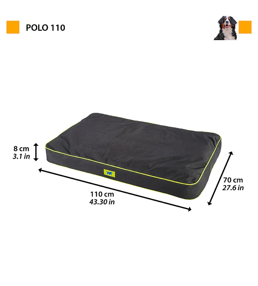 Cuscino 'polo 110' nero, 110x70x8 cm - ferplast