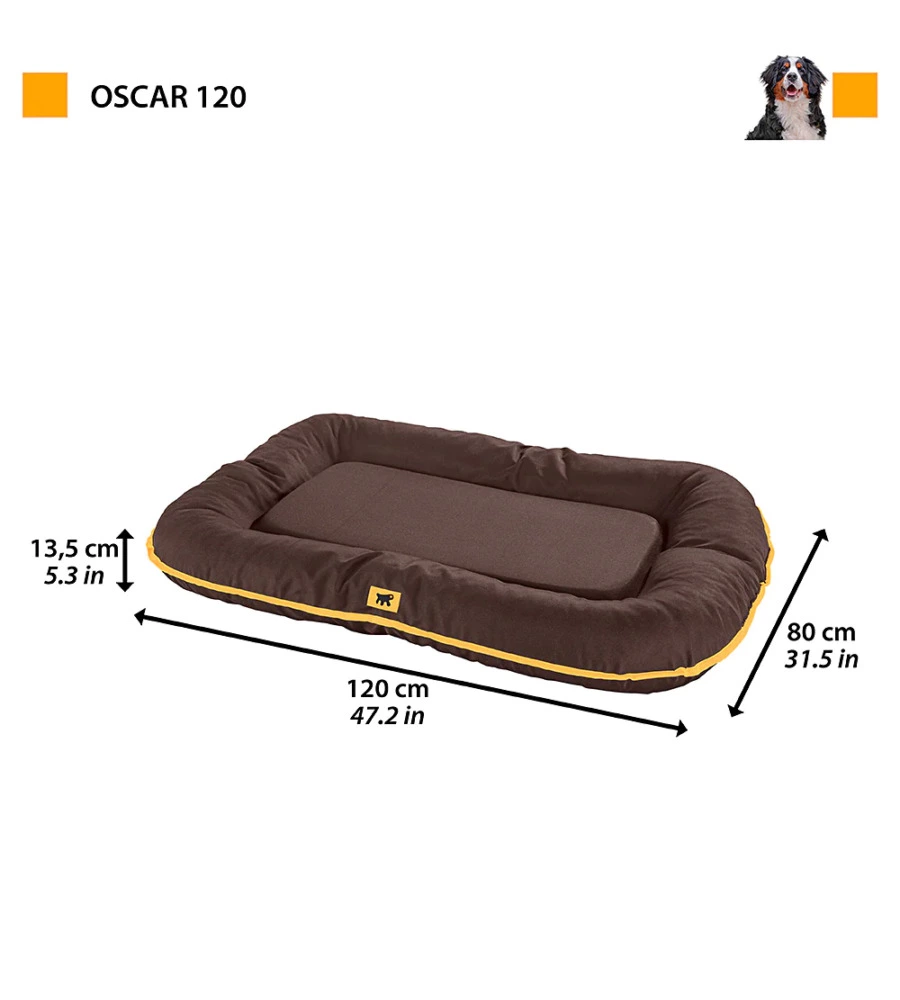 Cuscino 'oscar 120' marrone, 120x80x13,5 cm - ferplast