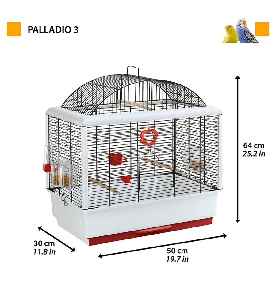 Gabbia per uccelli 'palladio 3', 50x30x64 cm - ferplast