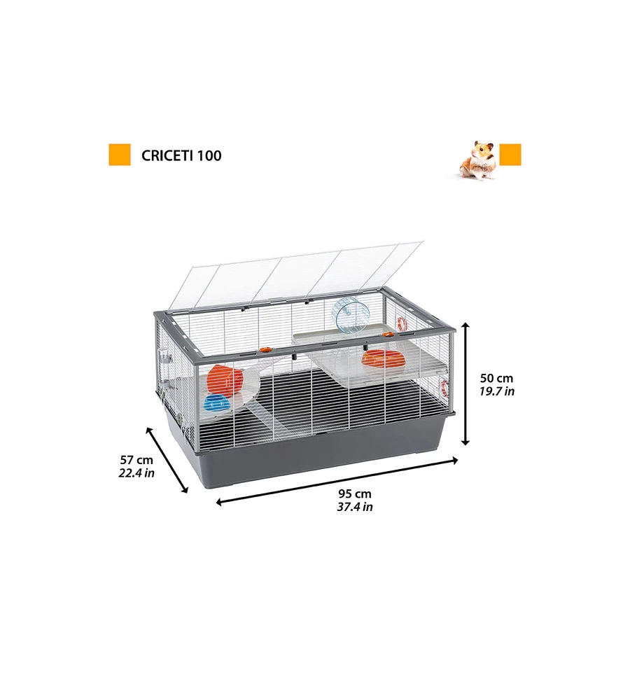 Gabbia per criceti 'criceti 100', 95x57x50 cm - ferplast