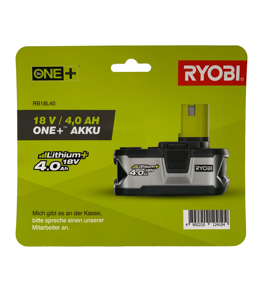 Batteria al litio rb18l40 one+ 18v 4.0 ah - ryobi