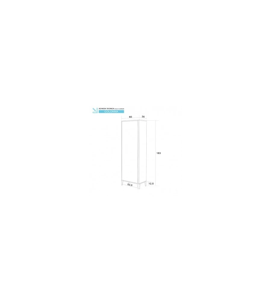 Armadio portascope rovere chiaro, 60x35x183cm