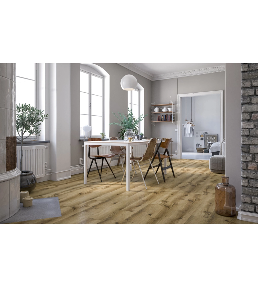 Pavimento spc 4mm rovere scuro sicilia +1mm tappetino ad alta densita' 1,778mq ac4