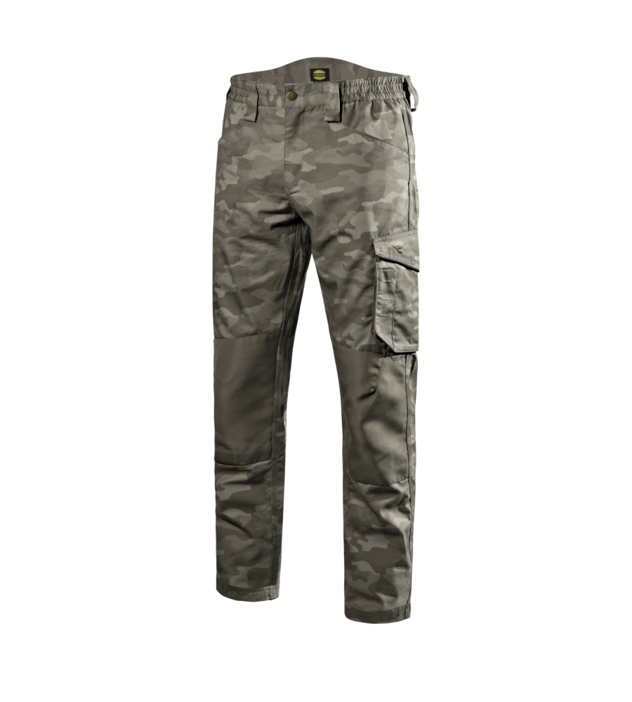 Diadora pantalone da lavoro pant rock camo performance grigio camouflage, tg. m