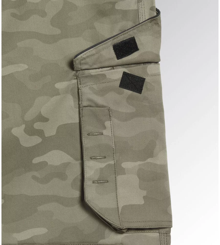 Diadora pantalone da lavoro pant rock camo performance grigio camouflage, tg. m