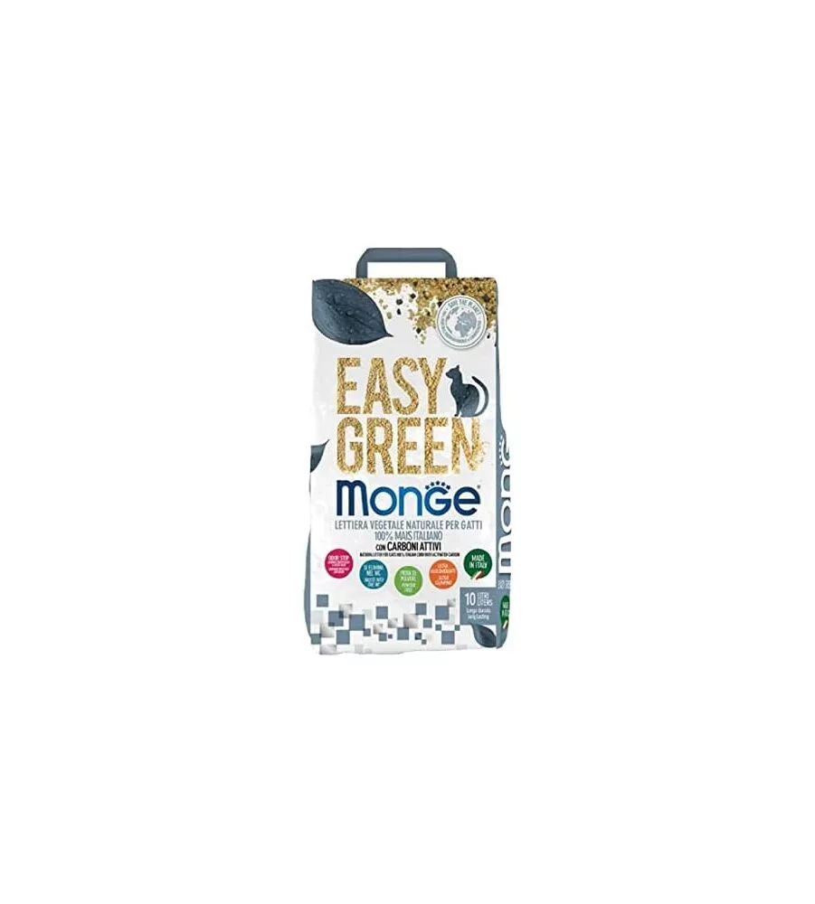 Lettiera igienica per gatti vegetale monge "easy green" 10 litri