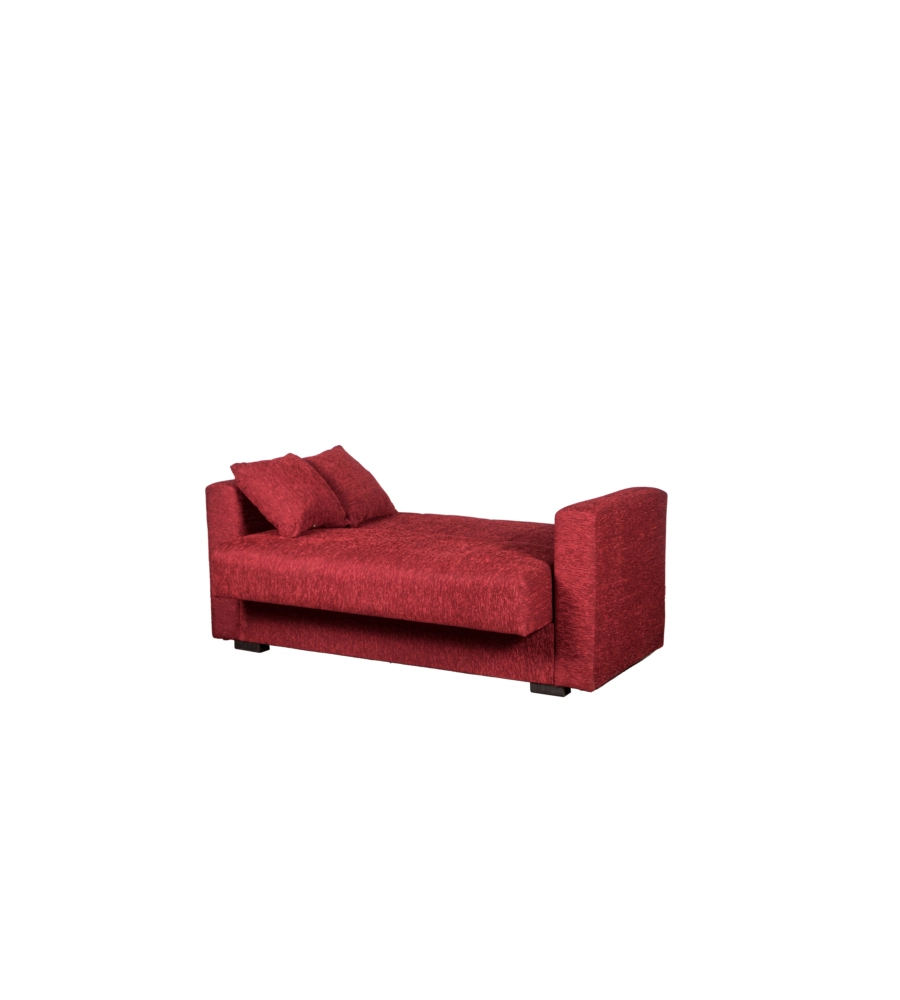 Divano letto "nora" 2 posti in tessuto rosso, 155x80x87 cm