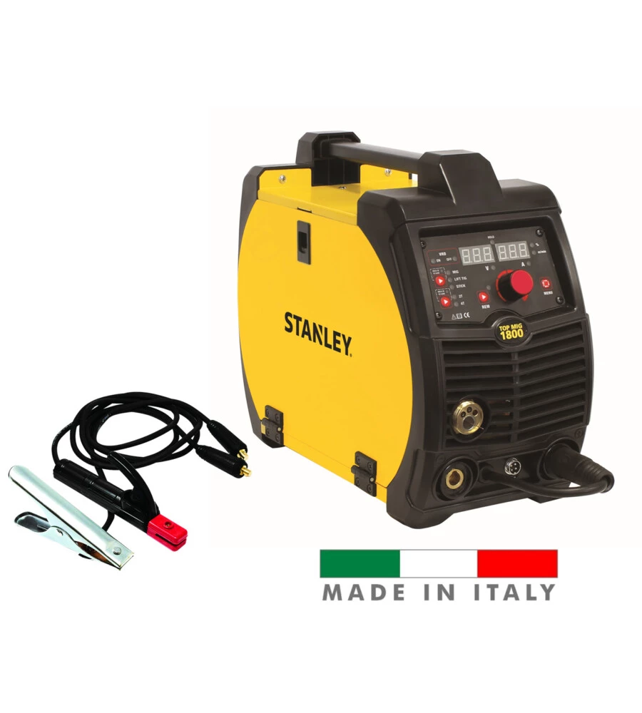 Saldatrice inverter mma tig e mig a filo stanley top mig 1800 mig-mma-tig lift diametro 200 mm made in italy