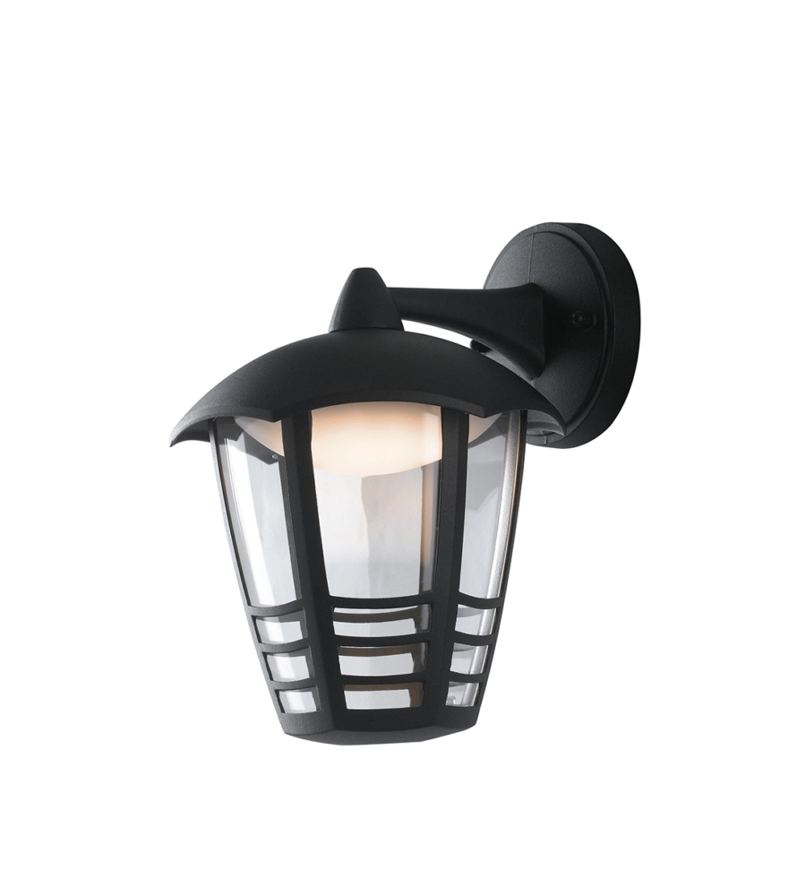 Applique led "cloe down" nero goffrato 12w 800lm, 17x23x19,3 cm