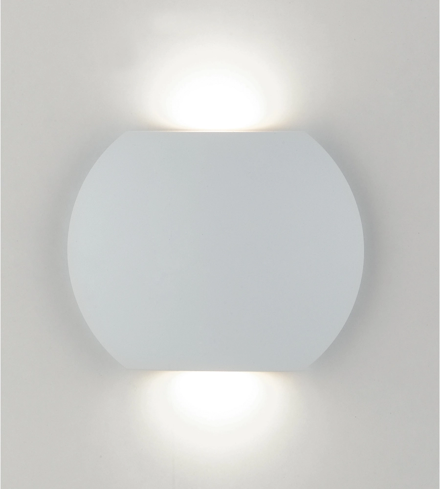 Applique led "miura" in alluminio goffrato bianco 2x3w, 520 lm