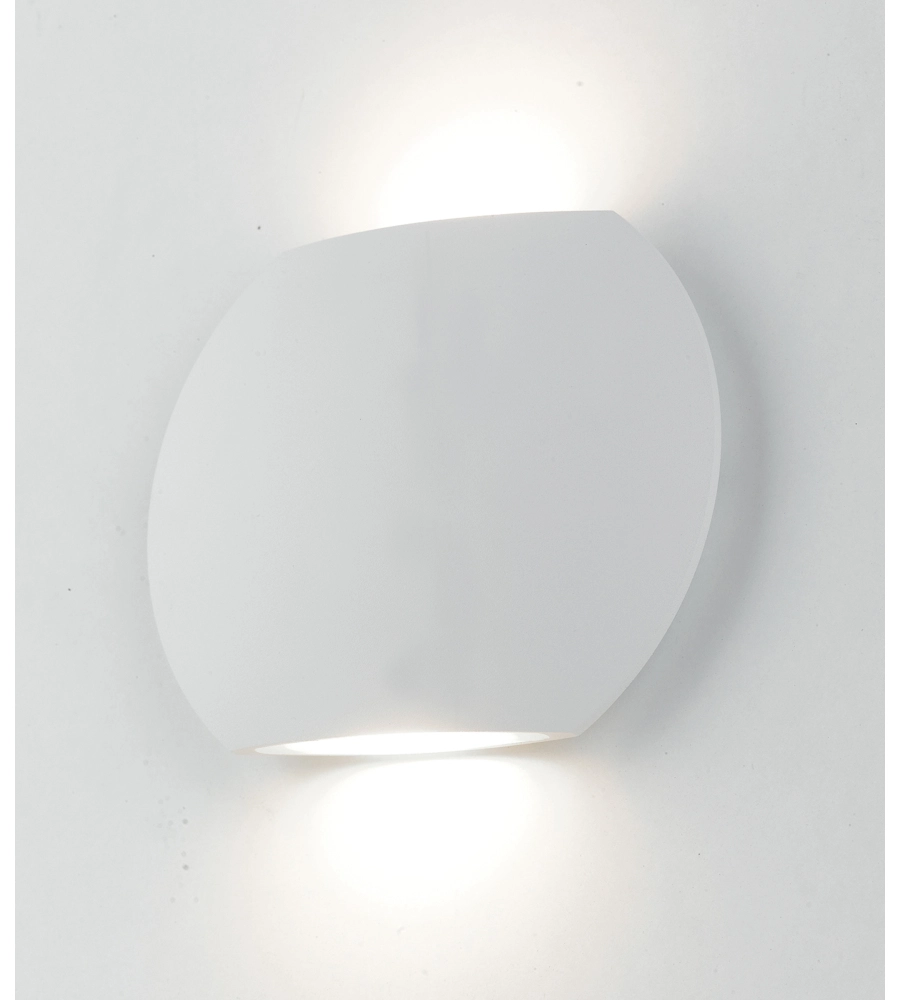 Applique led "miura" in alluminio goffrato bianco 2x3w, 520 lm