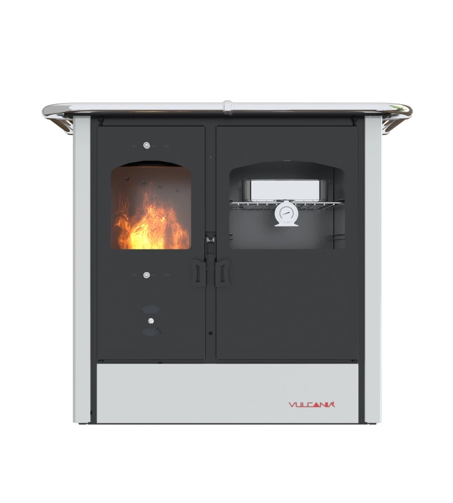 Cucina a legna con forno vulcania "atena" bianco 8,35 kw