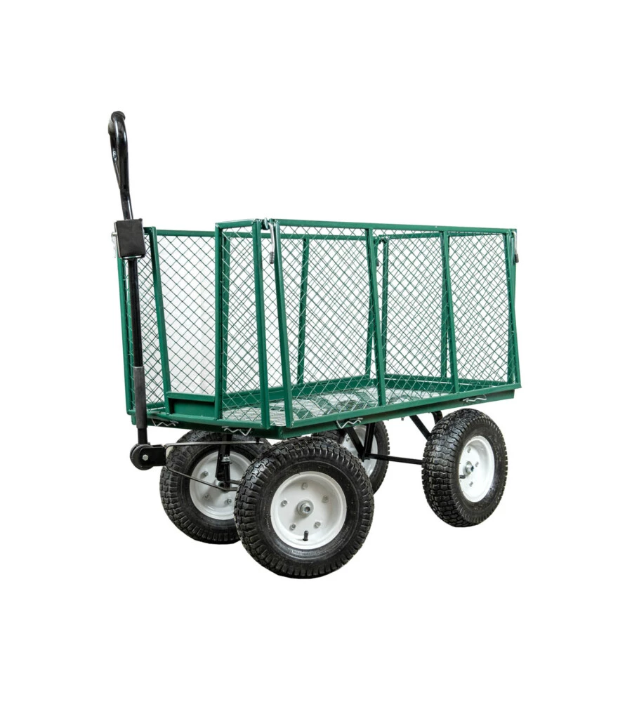 Carrello da giardino pieghevole in acciaio con sacca e cestello, 107x55x85 cm