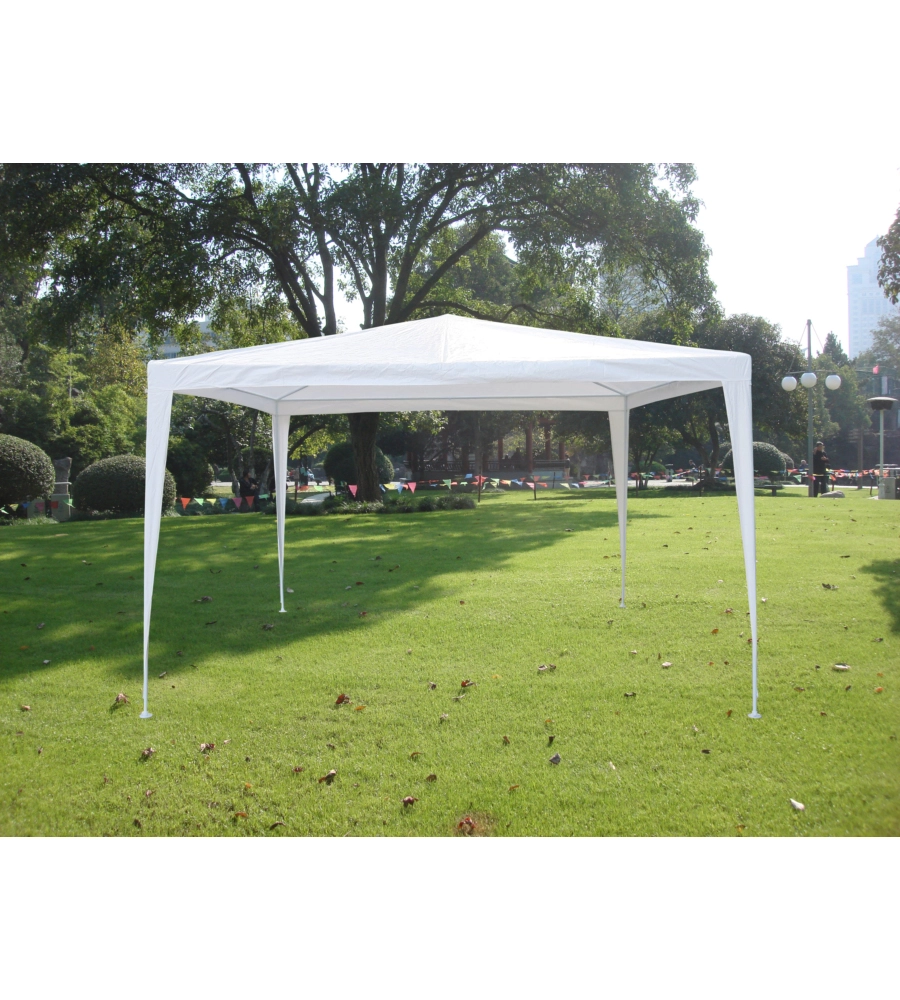 Gazebo da esterno impermeabile euro garden in acciaio colore bianco, 3x3 metri