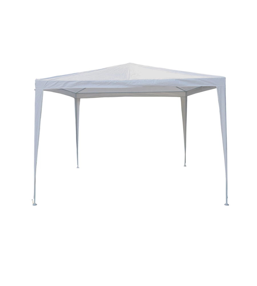 Gazebo da esterno impermeabile euro garden in acciaio colore bianco, 3x3 metri