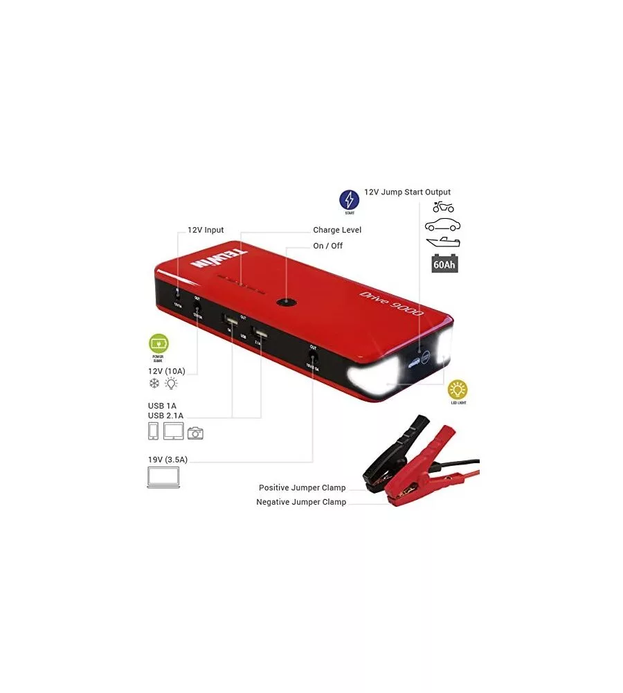 Avviatore booster portatile drive 9000 telwin per auto e moto