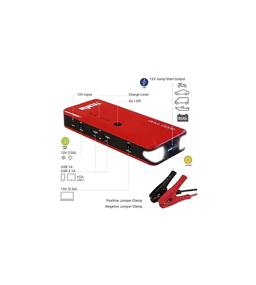 Avviatore booster portatile drive 13000 telwin per auto e moto