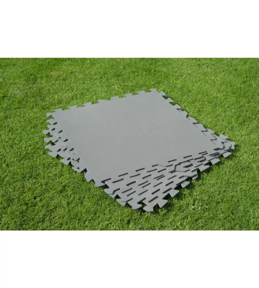 Tappeto per piscina bestway colore grigio 9 pezzi, 50x50 cm