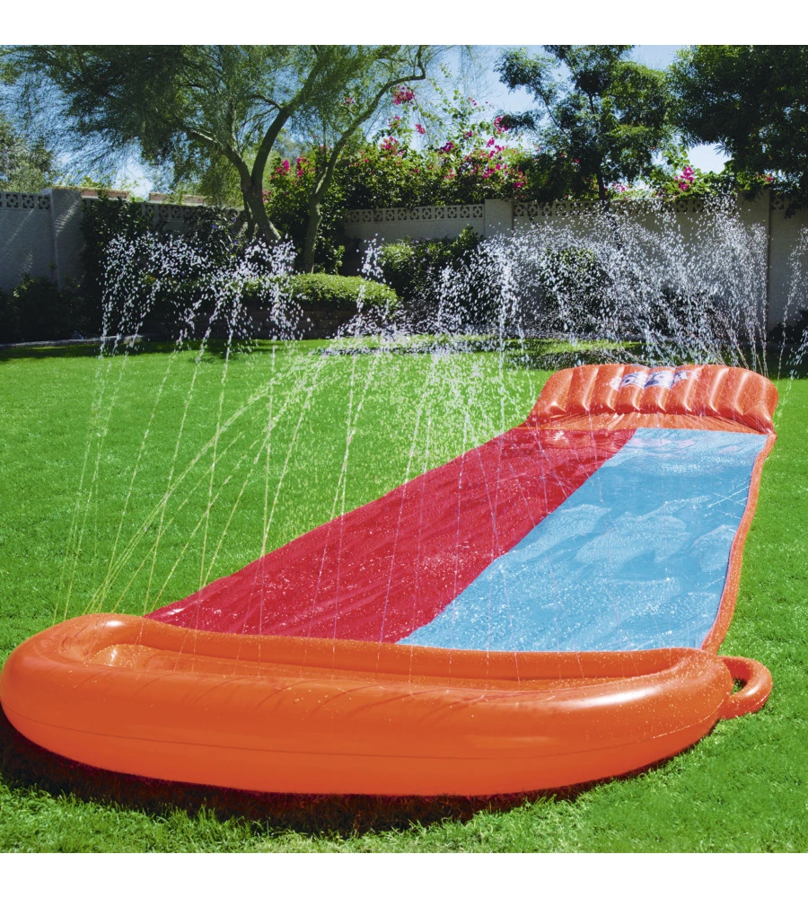 Scivolo gonfiabile doppio "h2o go" con spruzzi, 488 cm - bestway