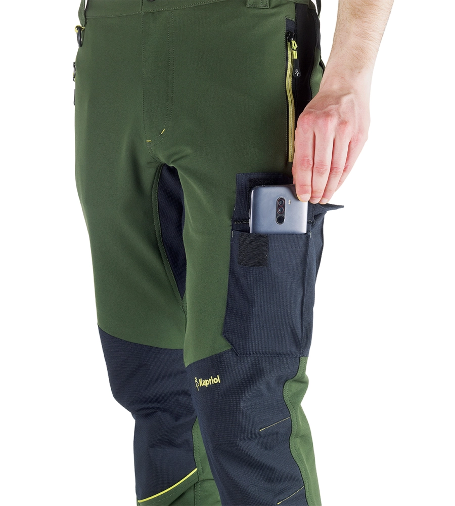 Pantaloni da lavoro dynamic giardiniere verde/nero, tg m - kapriol