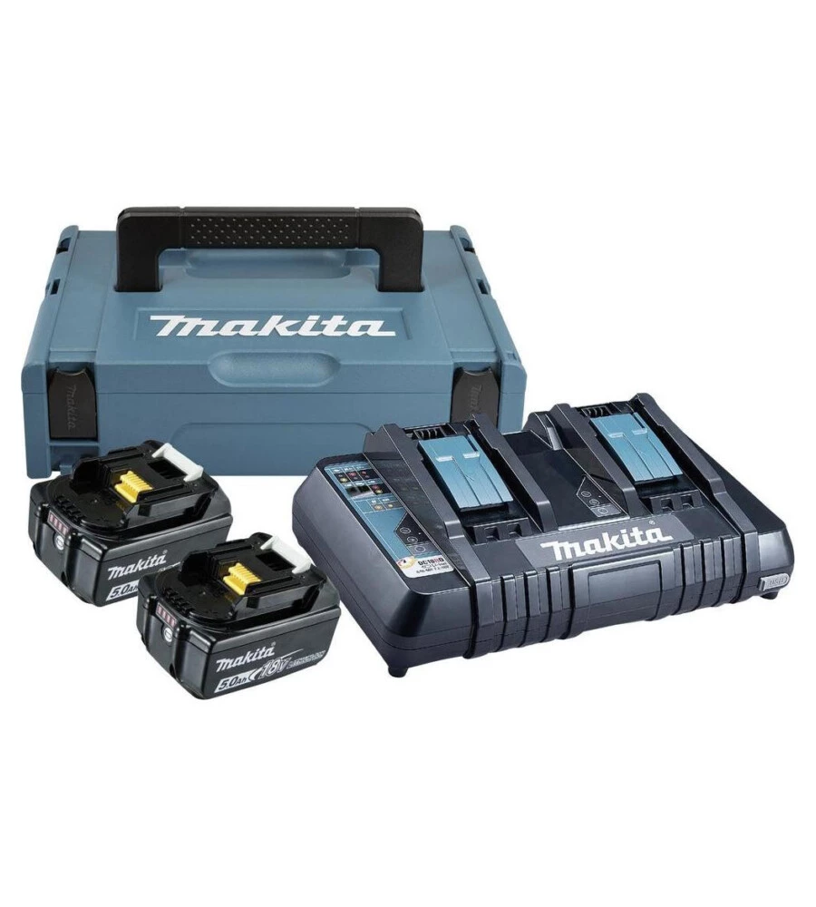 Valigetta 2 batterie 18 v 5ah con caricabatterie makita