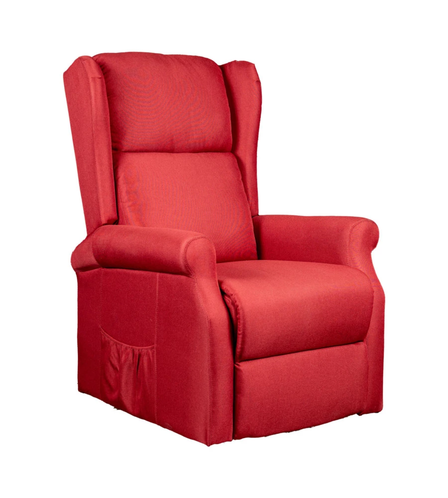 Poltrona con recliner elettrico bellahome "berg" tessuto bordeaux, 72,5x94x109 cm