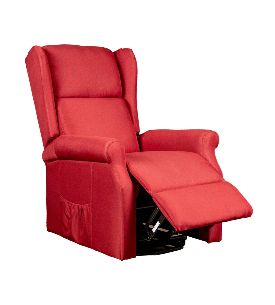 Poltrona con recliner elettrico bellahome "berg" tessuto bordeaux, 72,5x94x109 cm