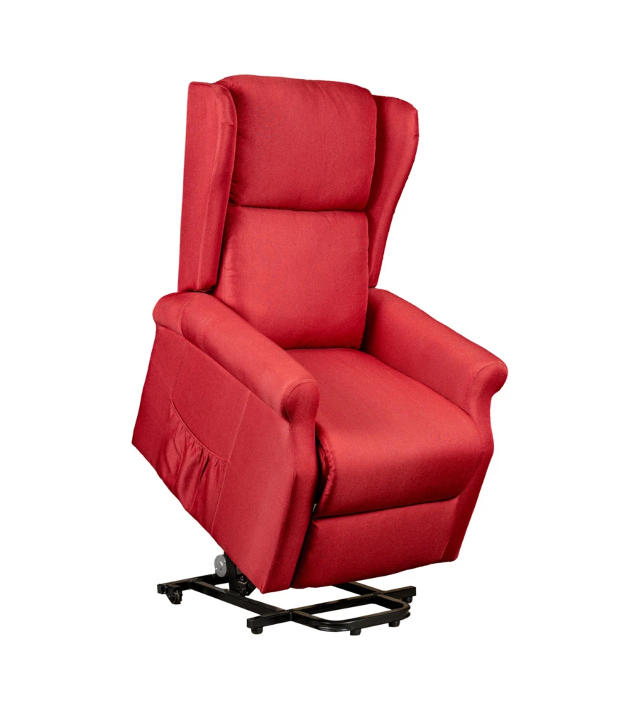 Poltrona con recliner elettrico bellahome "berg" tessuto bordeaux, 72,5x94x109 cm