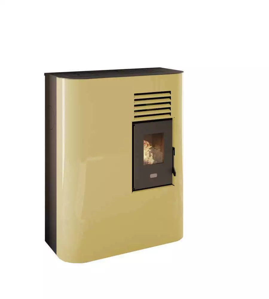 Stufa a pellet slim punto fuoco "ida" avorio 4,0  kw