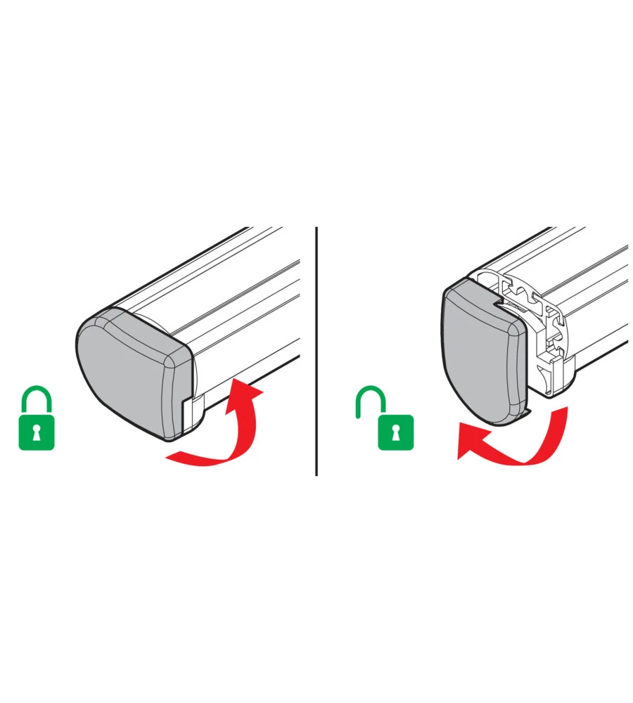 Set 2 tappi apribili per barre kargo-plus  n99964