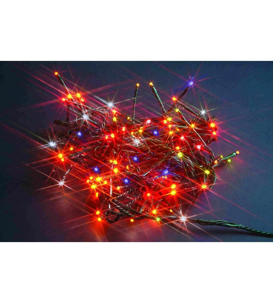 Luci led natale 96 led con giochi di luce multicolor, 5 metri