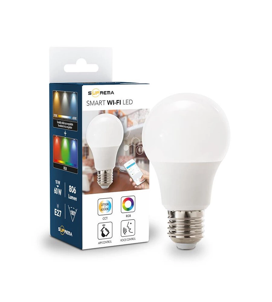 Lampadina smart rgb+cct, 60w e27