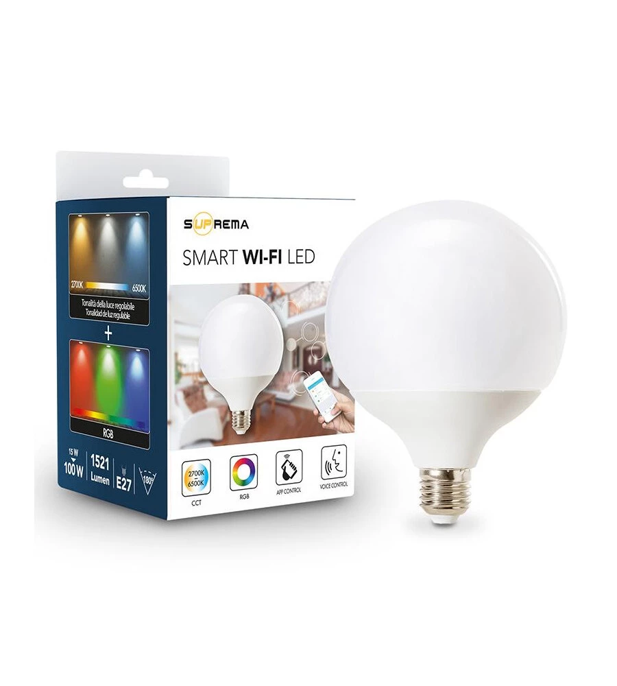 Lampadina "globo" smart rgb+cct, 100w e27