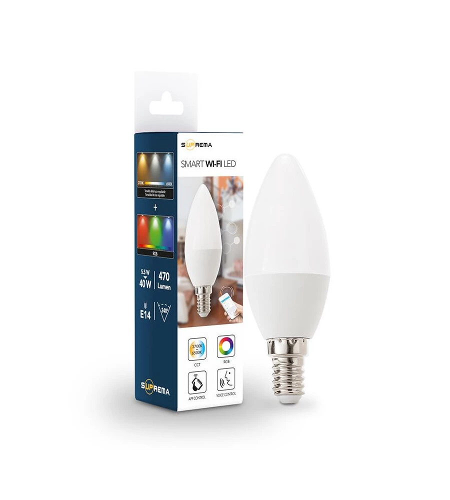 Lampadina "oliva" smart rgb+cct, 40w e14