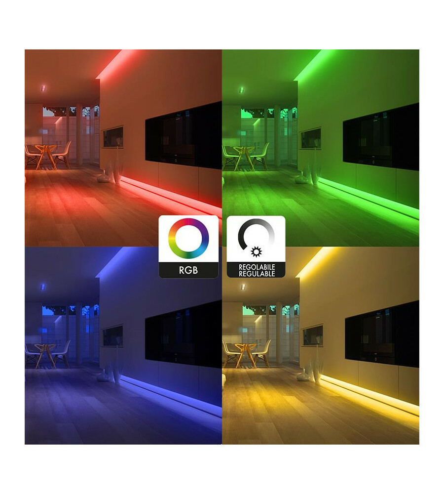 2 strisce LED RGB da 12'/30 cm per auto Illuminazione esterna