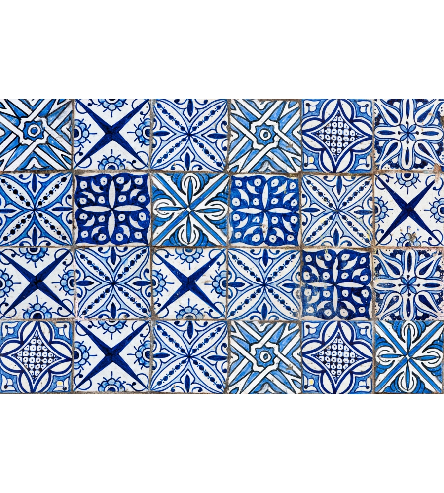 Paraschizzi in alluminio azulejos blu, 48x72 cm