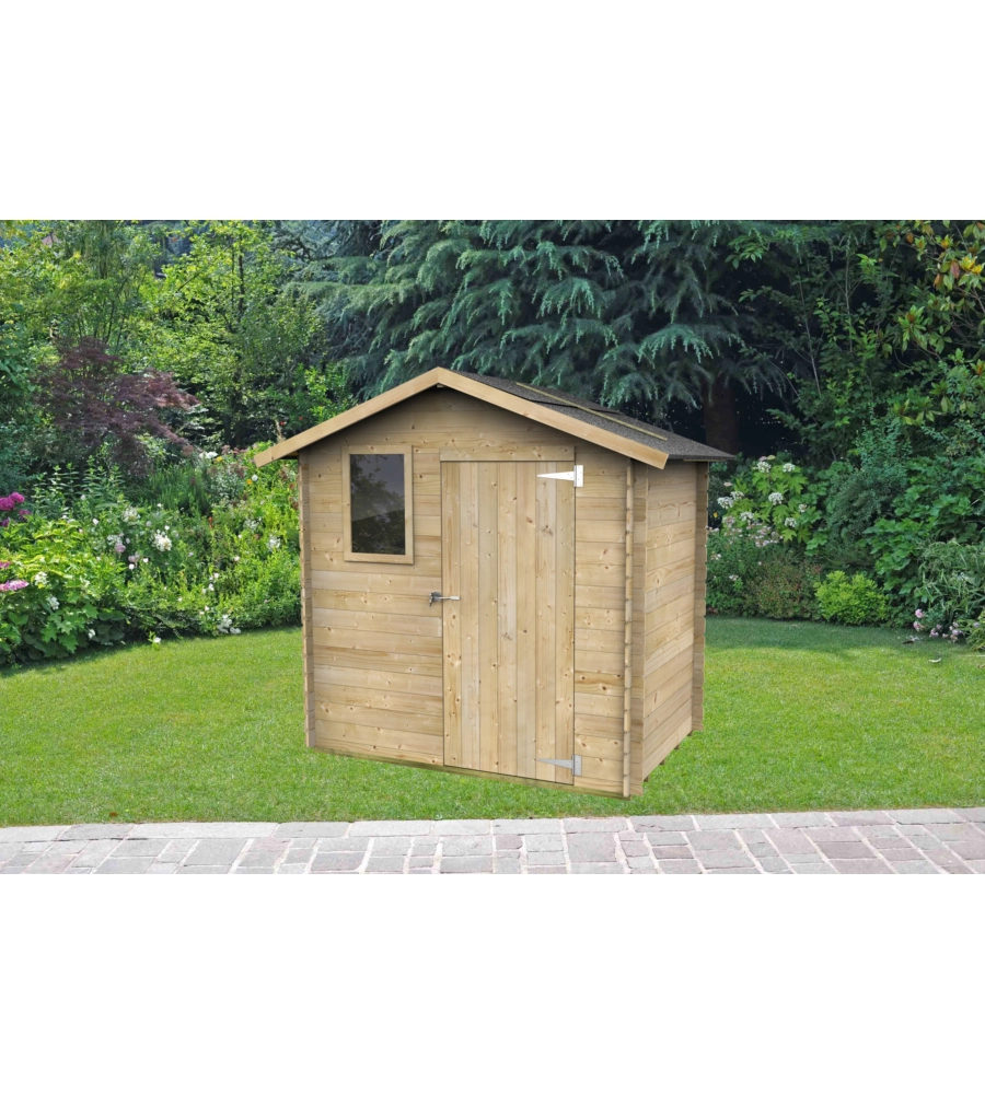 Casetta in legno da giardino livia con porta singola 198x130x205 cm - alce