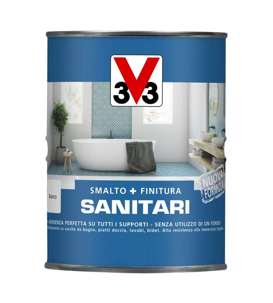 Smalto finitura per sanitari bianca, 500 ml - v33