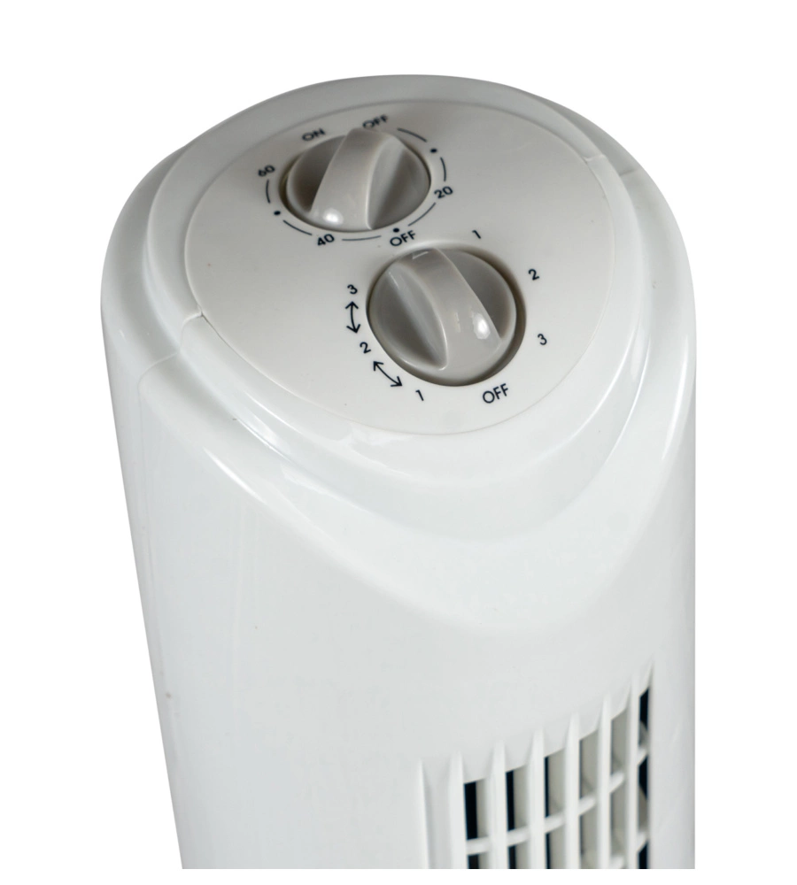 Ventilatore bianco a torretta con timer, 45 w