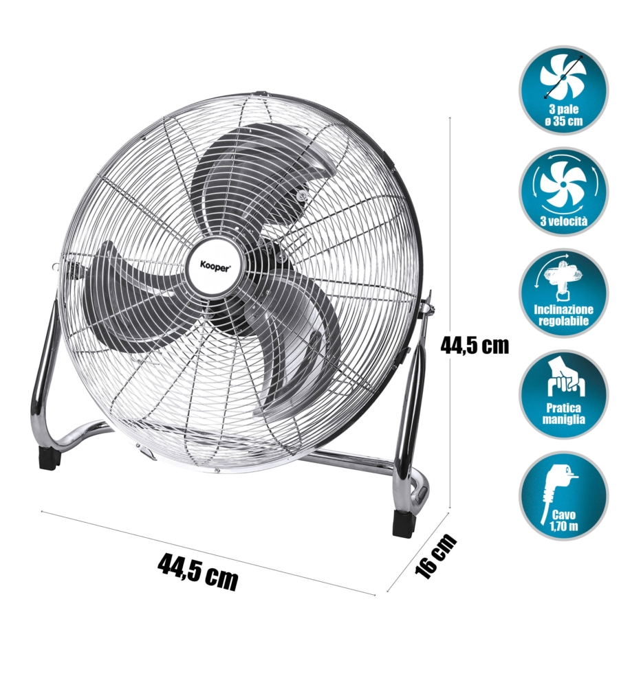 Ventilatore alta velocita' in metallo con diametro di 35 cm, 70w