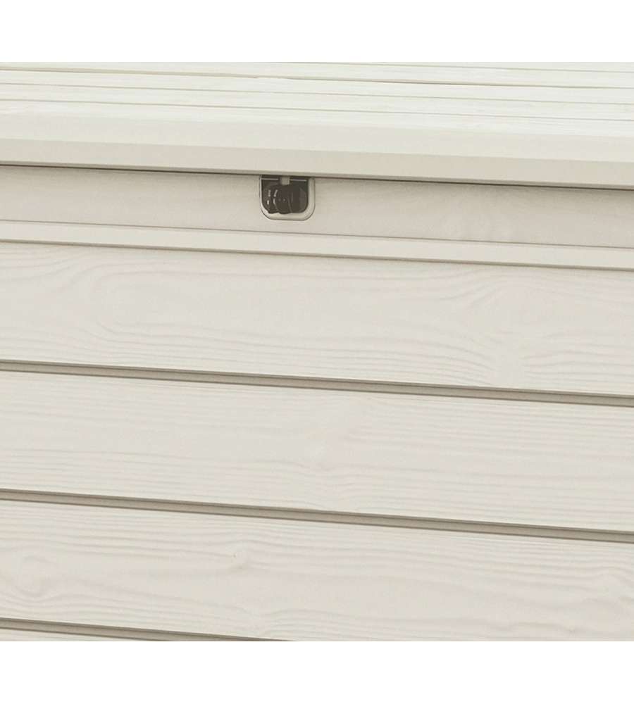 OFFERTA Baule keter 'brightwood pool box' in resina bianco, 145x69,7x60,3 cm