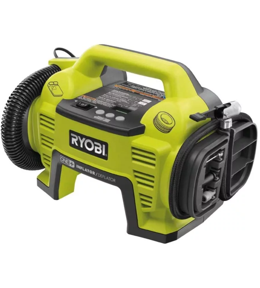 Compressore aria portatile a batteria ryobi "r18i-0" con accessori 18v, solo corpo macchina