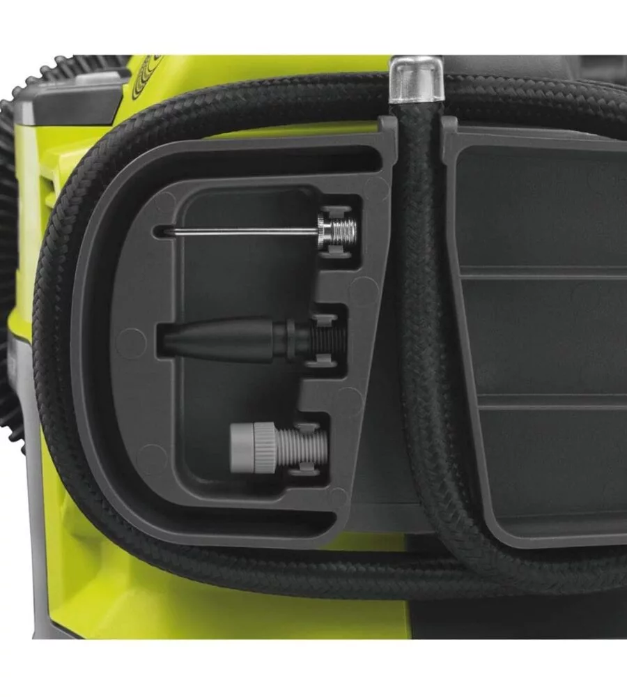 Compressore aria portatile a batteria ryobi "r18i-0" con accessori 18v, solo corpo macchina